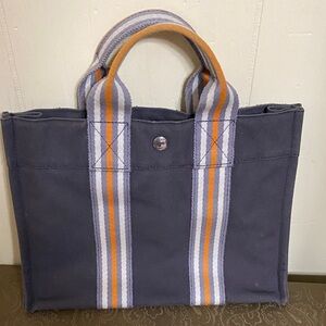 Hermes 2001 Limited Edition Brown and Orange Canvas Satchel